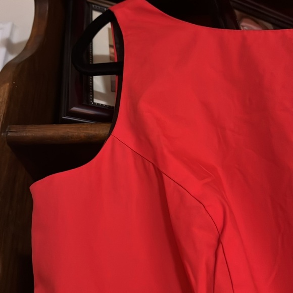 CATO Red Top w/Black/Pink/White Floral Skirt Sleeveless Sheath Dress, Sz 8,GUC. - Picture 4 of 8